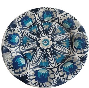 Crate & Barrel Plates 11" Set 5 Outdoor Melamine Talavera Mediterranean Design